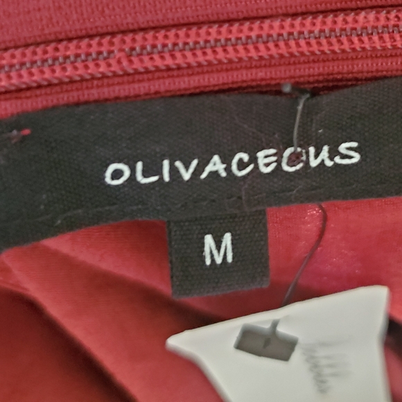 OLIVACEOUS Womens Burgundy Long Sleeve Blouse NWT - Picture 6 of 7